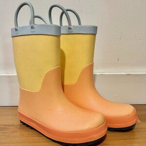 Cat & Jack Rain Boots Size 10T Ali Colorblock Excellent Condition